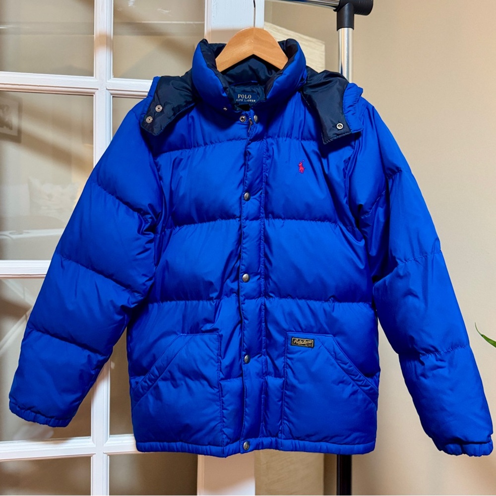 Polo Ralph Lauren Boys’ Blue Puffer Down Jacket with Detachable Hood